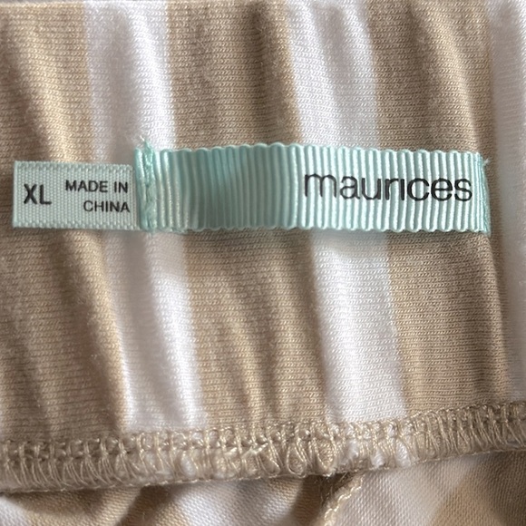 Maurices Tan/White Diagonal Striped Maxi Skirt Size XL #H1213 NWT Soft! - Picture 8 of 10